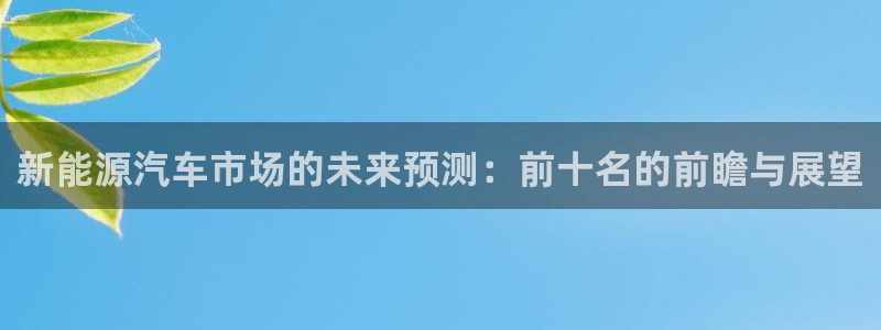 球盟会吧:新能源汽车市场的未来预测:前十名的前瞻与展望